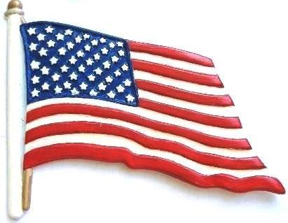 American Flag, Hand Painted, Refrigerator Magnet - Click Image to Close