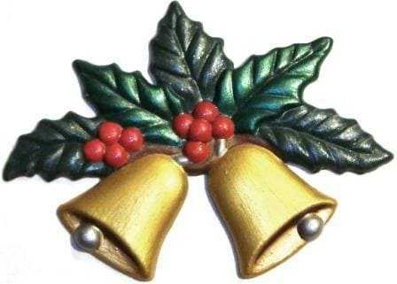 Christmas Bells, Hand-Painted, Refrigerator Magnet - Click Image to Close