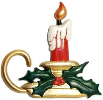 Candle, Hand-Painted, Refrigerator Magnet - Click Image to Close