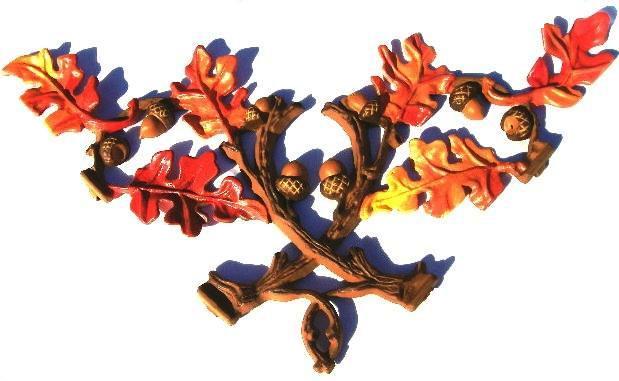 Oak Branch Hand Painted - Click Image to Close