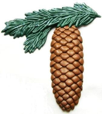 Pine Cone, Hand-Painted, Refrigerator Magnet - Click Image to Close