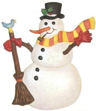 Snowman, Hand Painted, Refrigerator Magnet - Click Image to Close