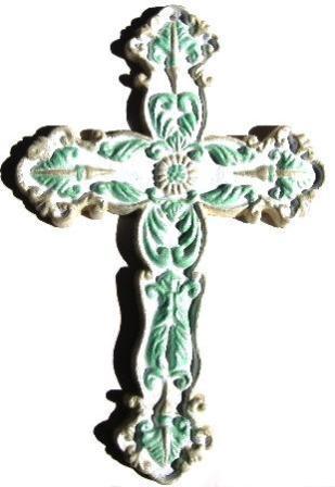 Cross Victorian Hand-Painted - Click Image to Close