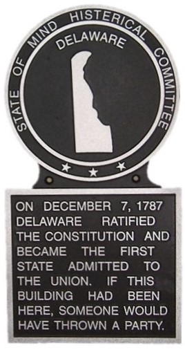 Delaware State Marker Large, Hand Painted State Plaque, Metal