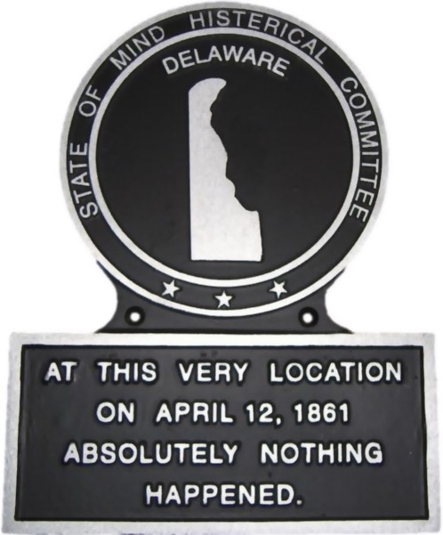 Deleware State Marker 1861, Hand Painted Plaque, Metal
