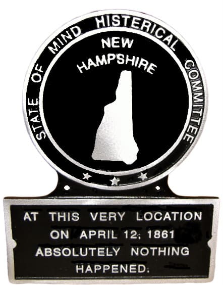 New Hampshire State Marker 1861, Hand Painted Pleque, Metal