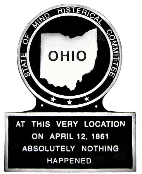 Ohio State Marker 1861, Hand Painted Plaque, Metal