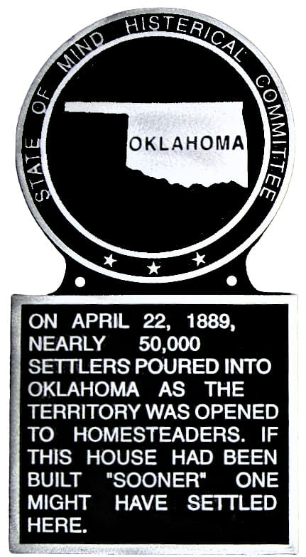 Oklahoma State Marker, State Plaque, Hand Painted