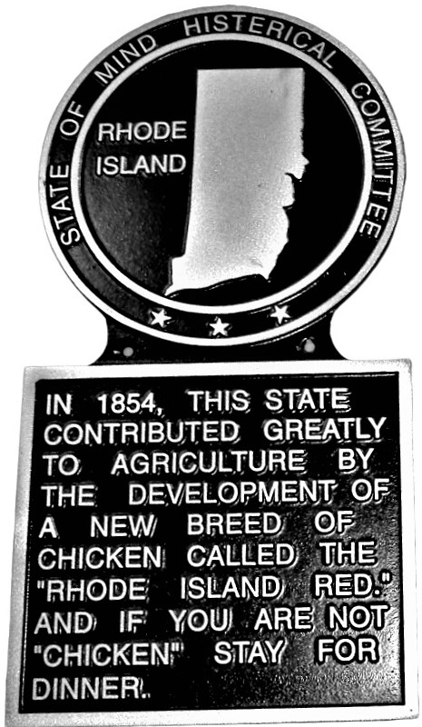 Rhode Island State Marker, State Plaque, Hand Painted