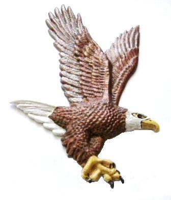 Bald Eagle, Hand-Painted Refrigerator Magnet - Click Image to Close