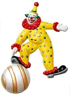 Clown Playful, Hand Painted, Refrigerator Magnet
