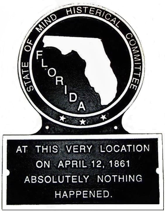Flordia State Marker 1861, Hand Painted Plaque, Metal
