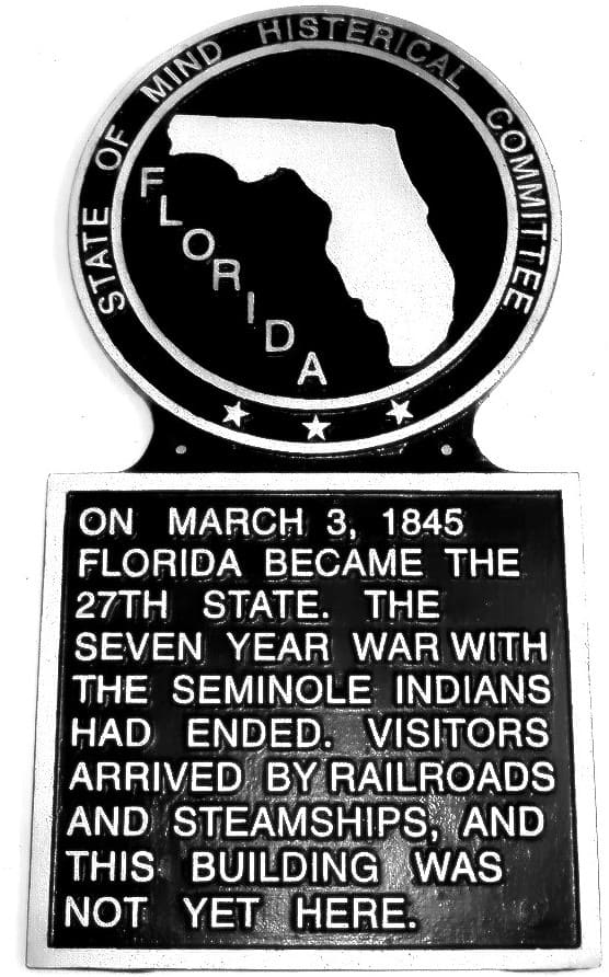 Florida State Marker Large, Hand Painted State Plaque, Metal