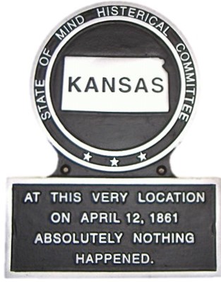 Kansas State Marker 1861, Hand Painted Plaque, Metal