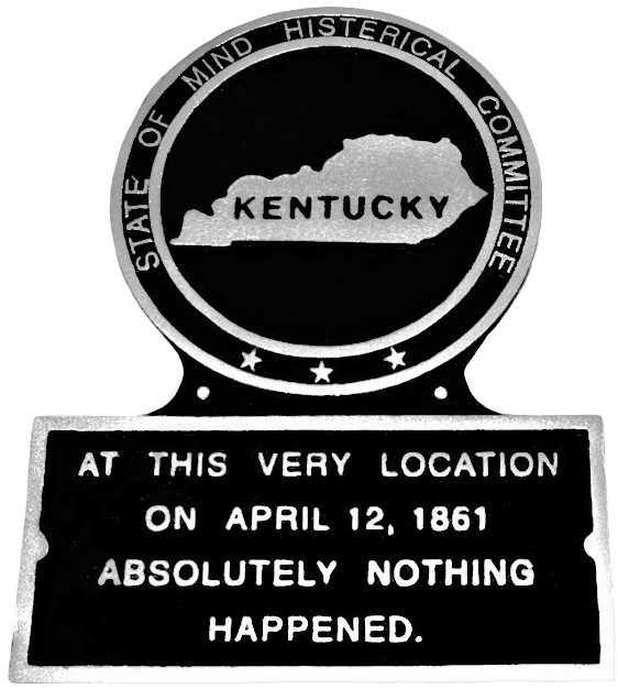 Kentucky State Marker 1861, Hand Painted Plaque, Metal