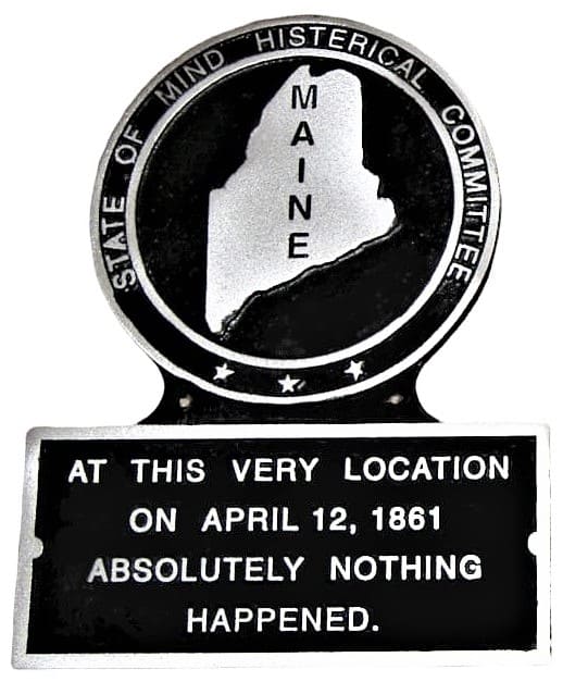 Maine State Marker 1861, Hand Painted Plaque, Metal