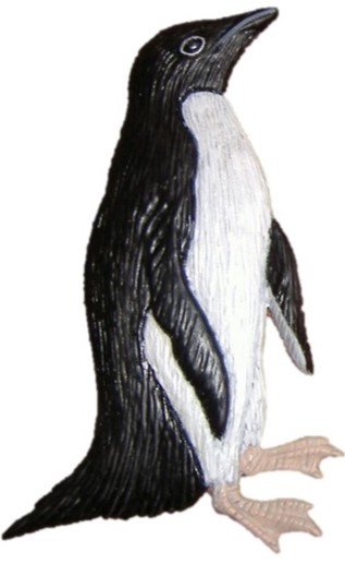 Penguin, Hand Painted, Refrigerator Magnet - Click Image to Close